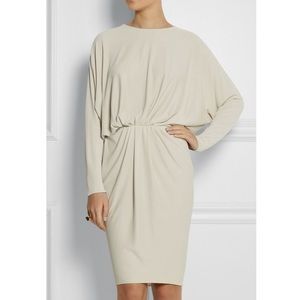 LANVIN Cream Drape Crepe Dress